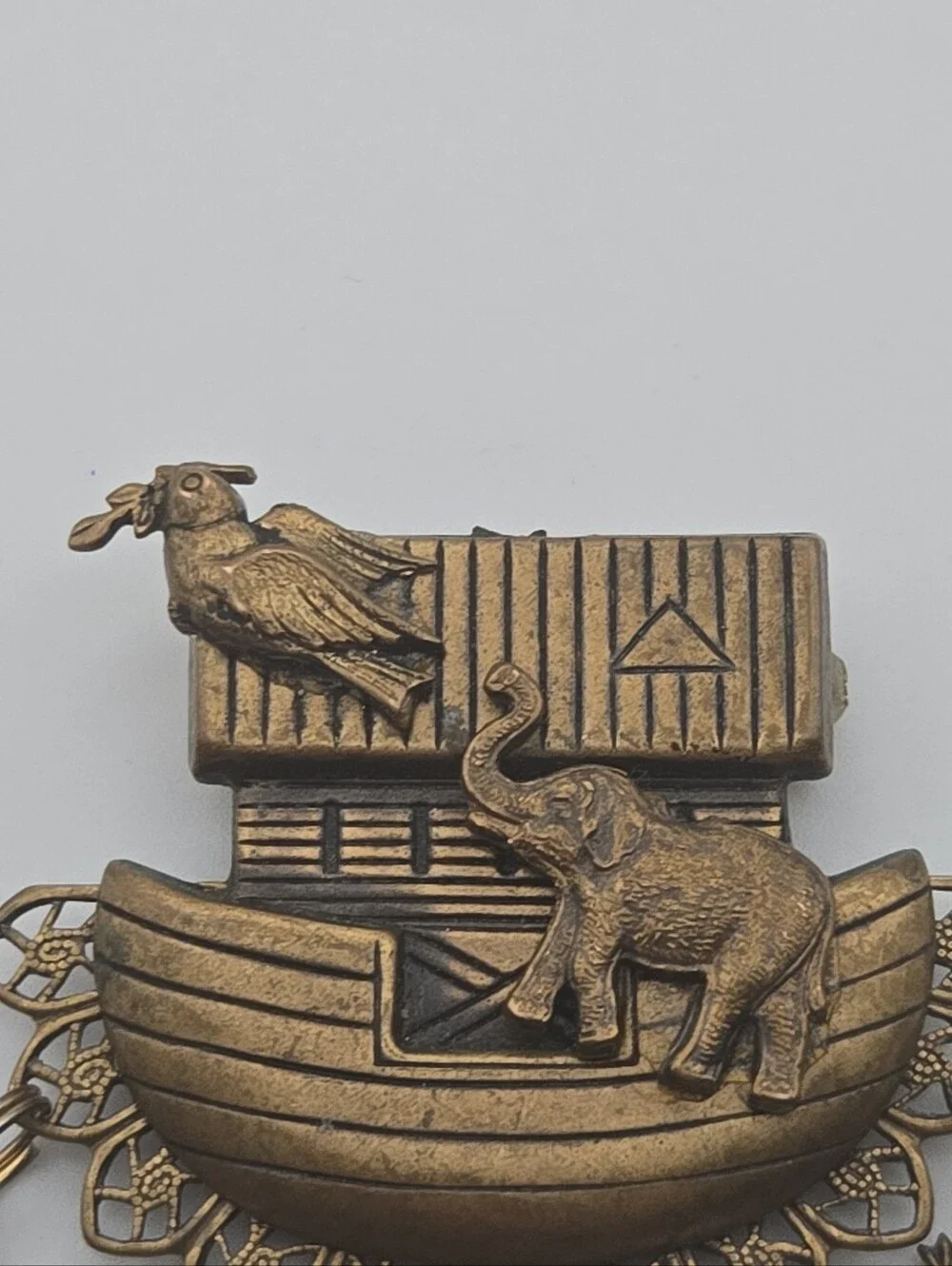 Vintage Noah's Ark Dangle Brooch Pin